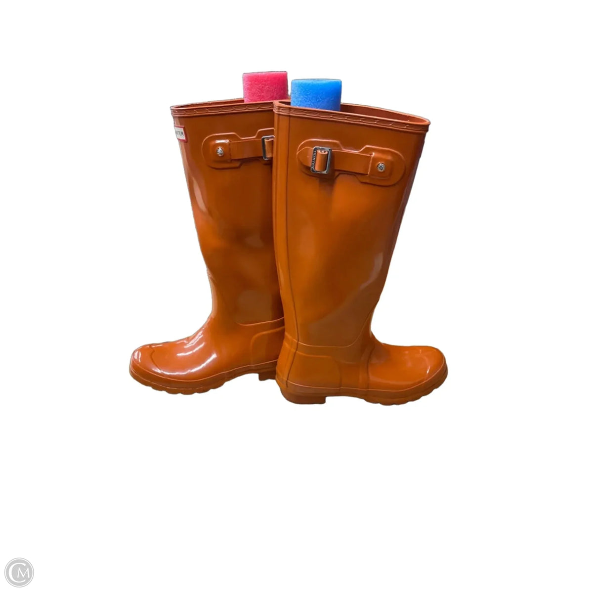Boots Designer By Hunter In Orange, Size: 7