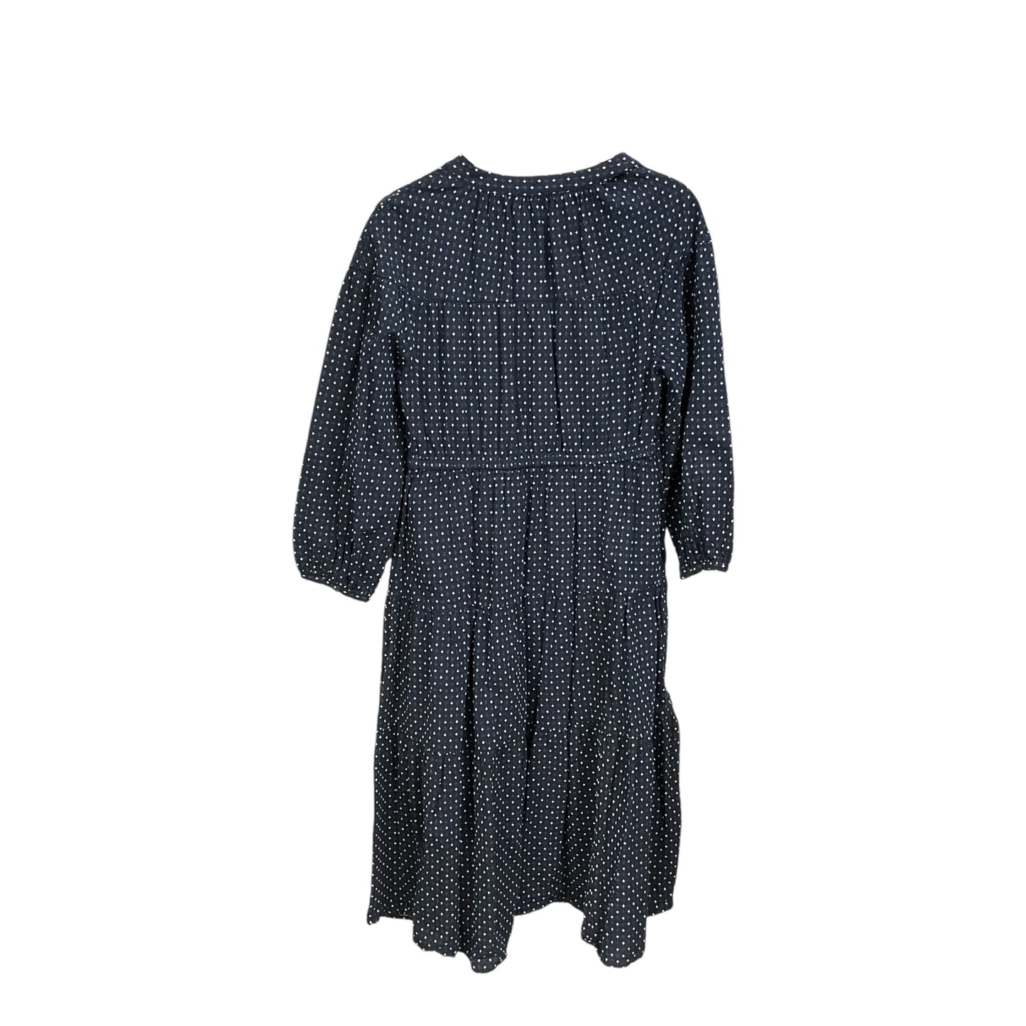 Dress Casual Midi By Madewell In Blue & White, Size: L