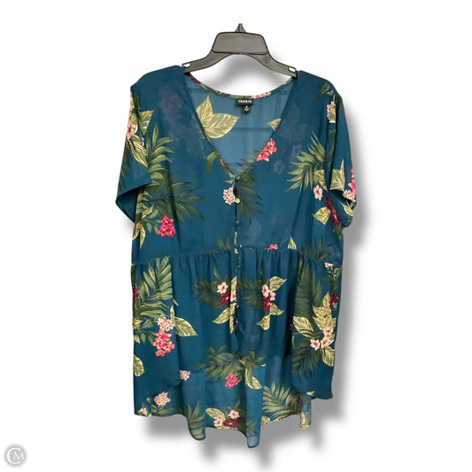 Blouse Short Sleeve By Torrid In Tropical Print, Size: 3x