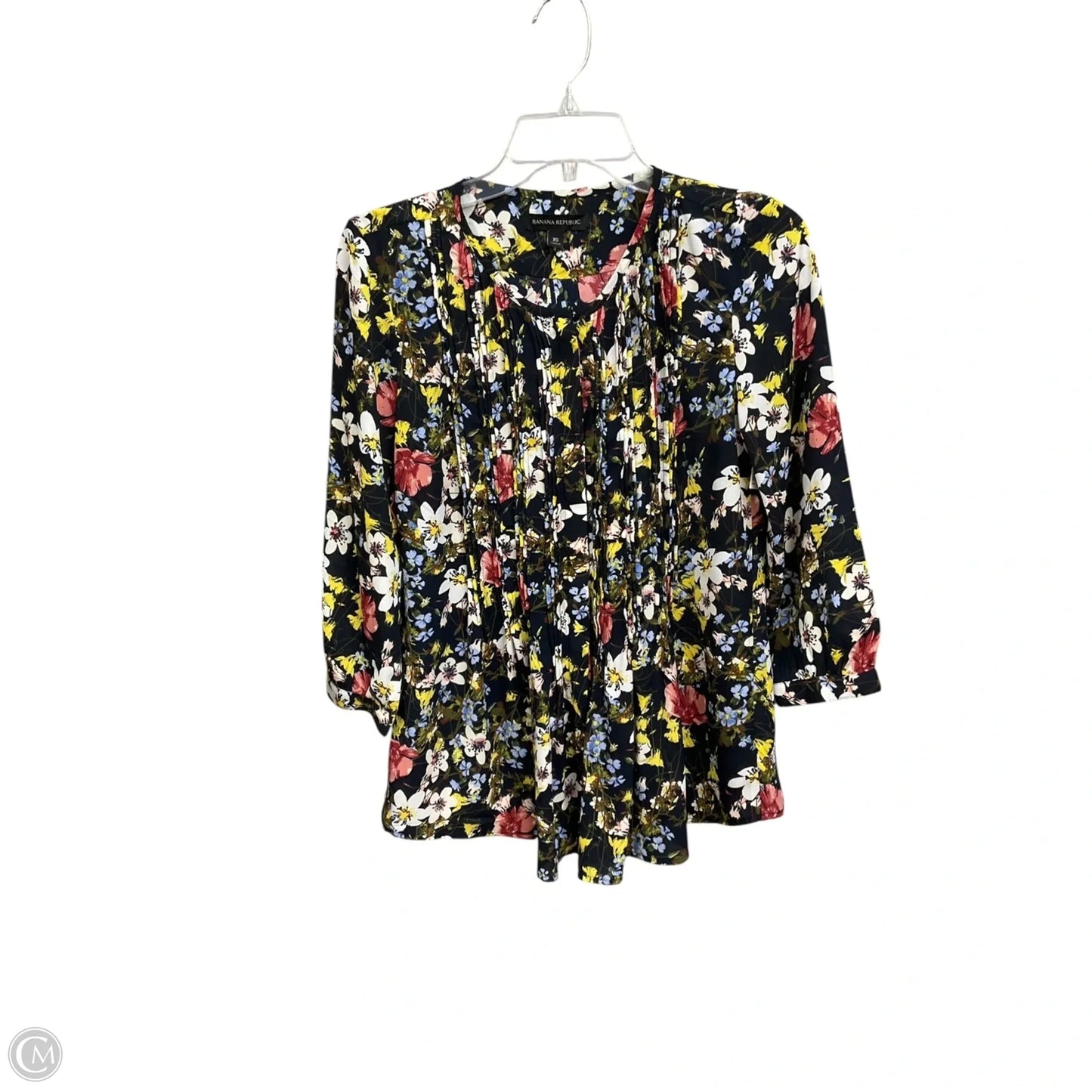 Blouse Long Sleeve By Banana Republic In Floral Print, Size: Xs