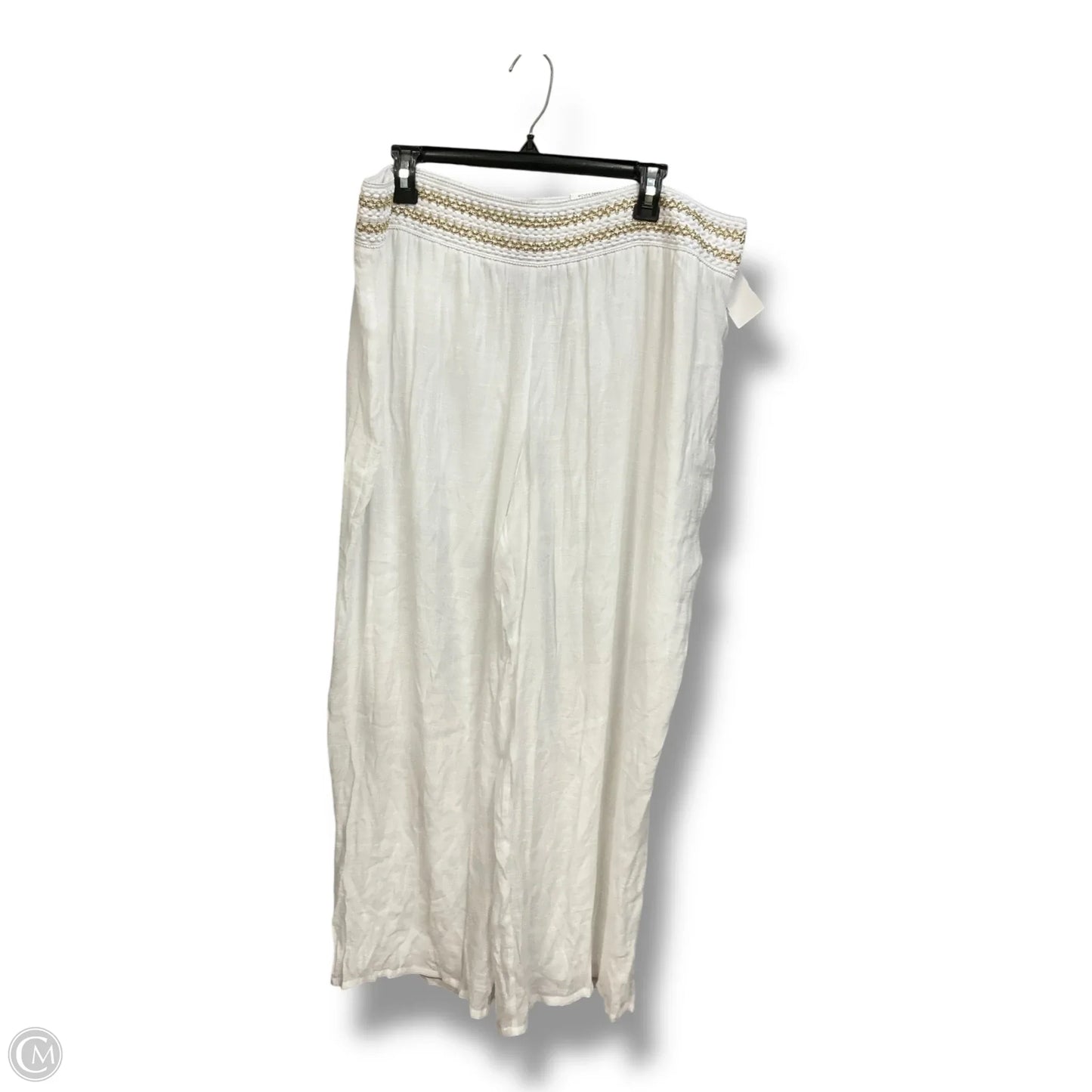 Pants Linen By Jm Collections In White, Size: 2x