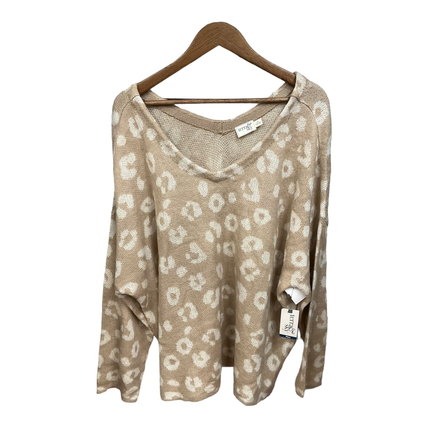 Sweater By Terra & Sky In Beige, Size: 2x