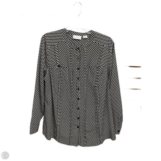 Blouse Long Sleeve By Clothes Mentor In Polkadot Pattern, Size: Xl