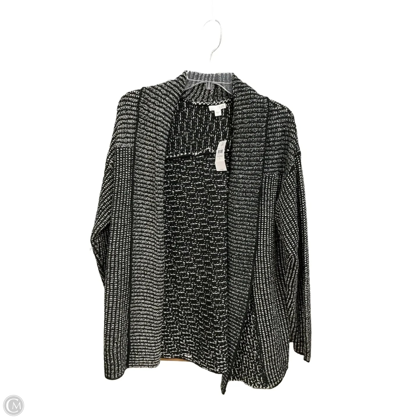Sweater Cardigan By J. Jill In Black & Cream, Size: L