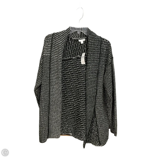 Sweater Cardigan By J. Jill In Black & Cream, Size: L