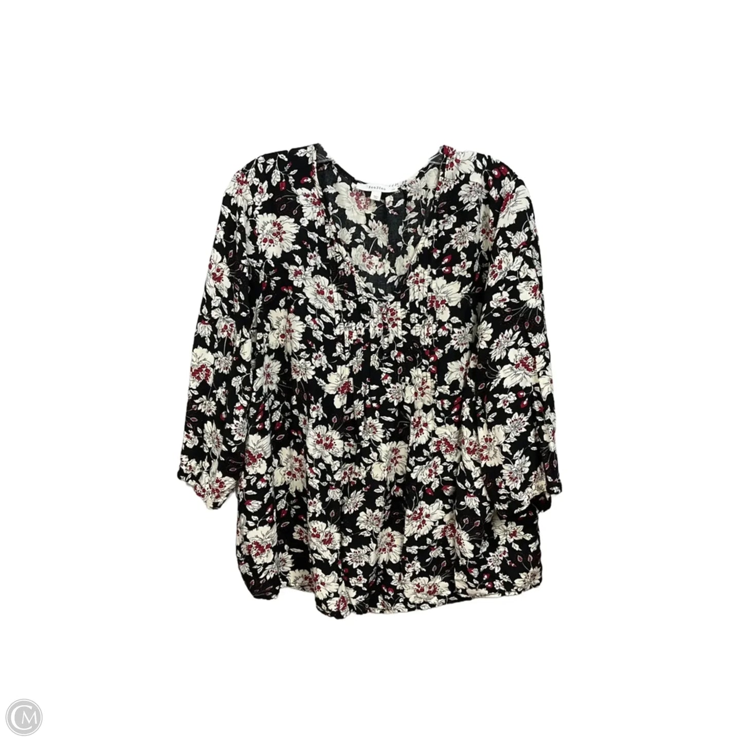 Top 3/4 Sleeve By Clothes Mentor In Floral Print, Size: 2x