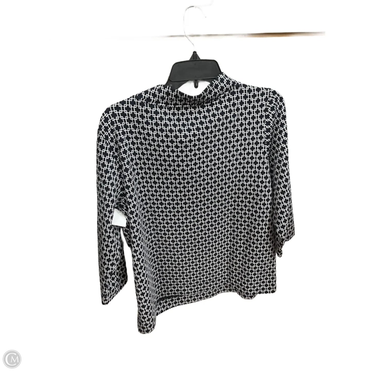 Top 3/4 Sleeve By Ann Taylor In Blue & White, Size: L