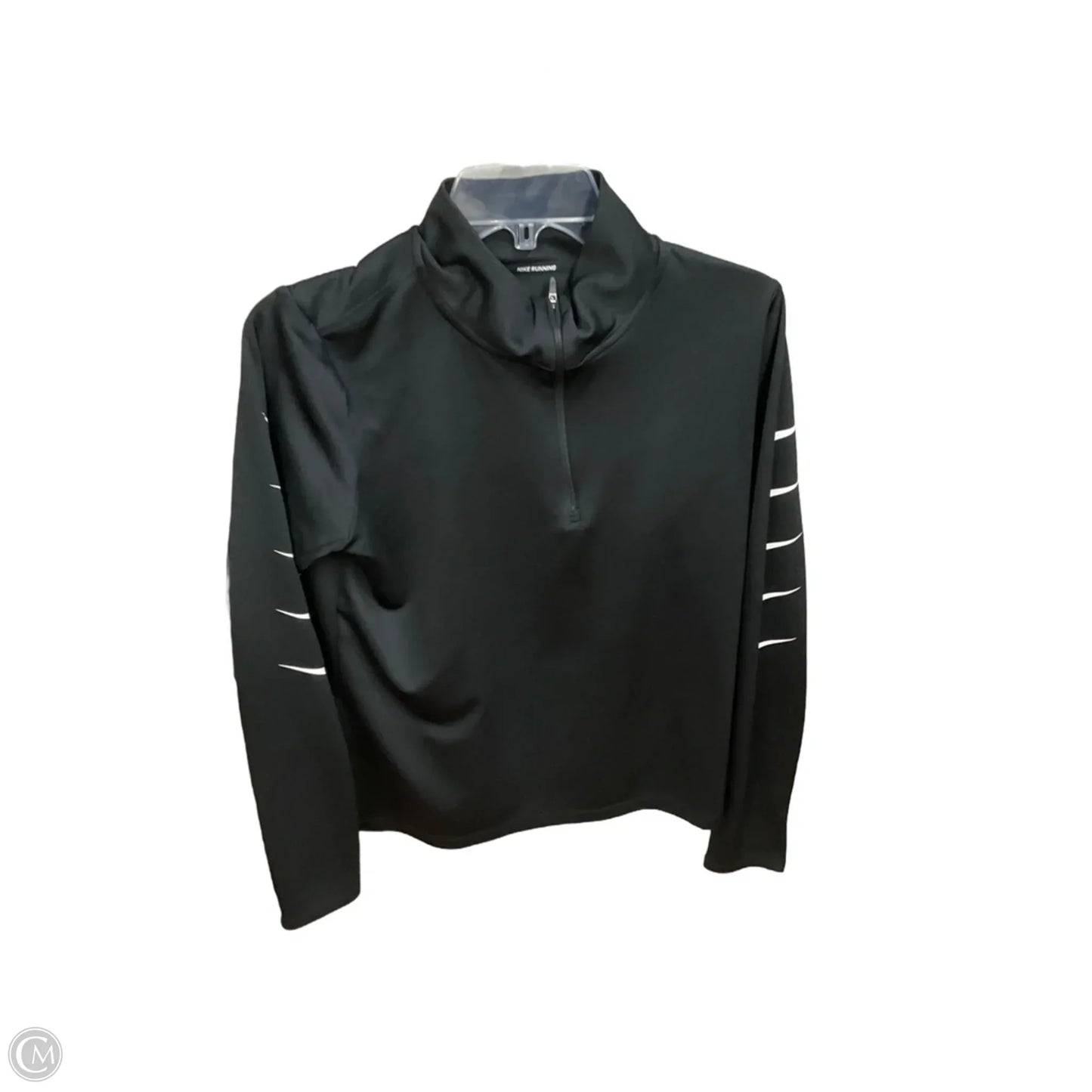 Athletic Top Long Sleeve Collar By Nike Apparel In Black, Size: M