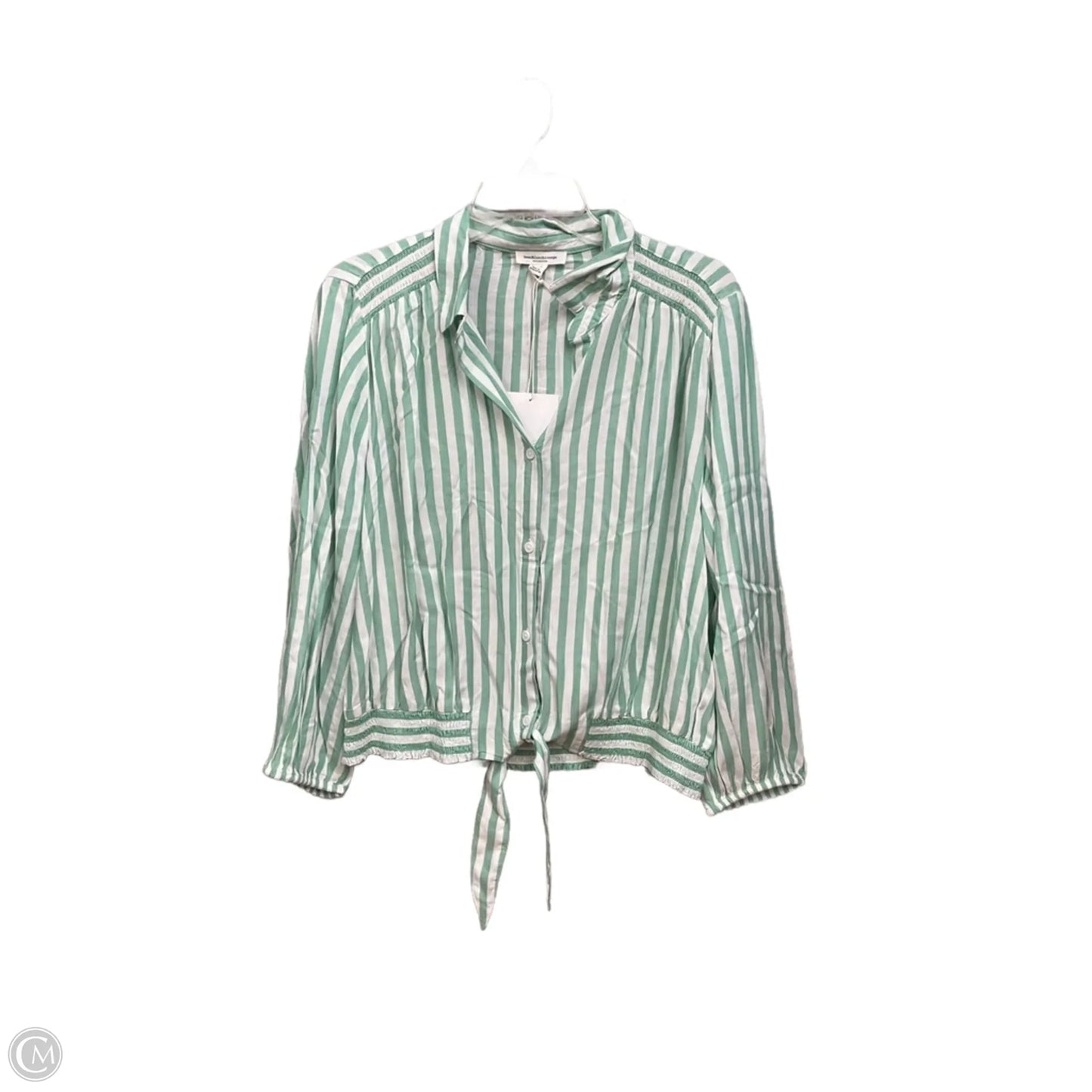 Blouse Long Sleeve By Beachlunchlounge In Striped Pattern, Size: L