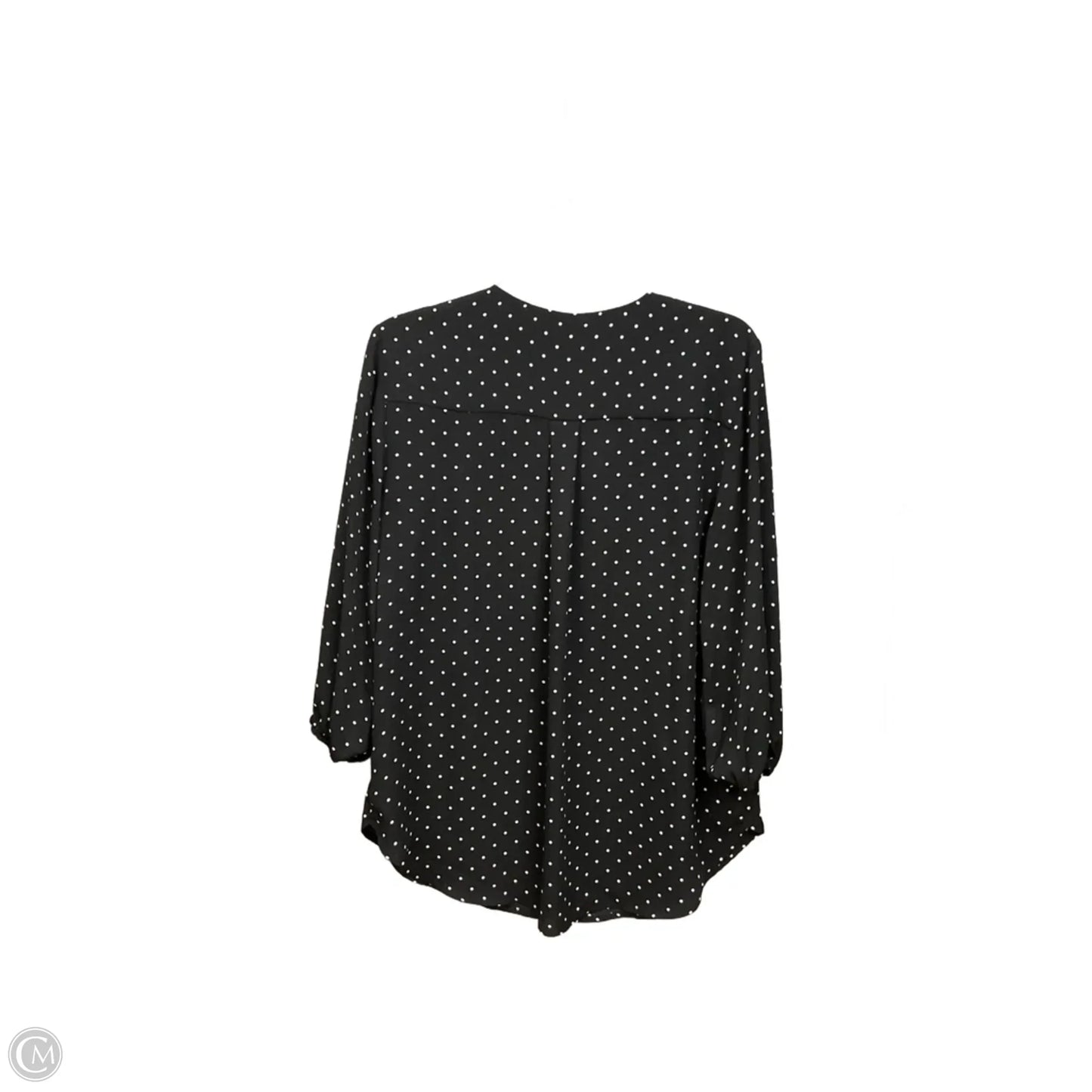 Blouse 3/4 Sleeve By Pleione In Polkadot Pattern, Size: L