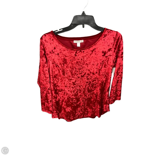 Top 3/4 Sleeve By Westport In Red, Size: S