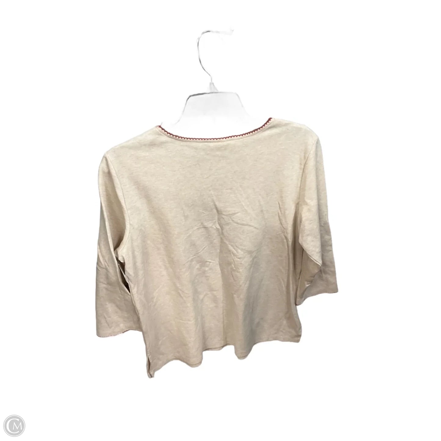 Top 3/4 Sleeve By Alfred Dunner In Beige, Size: Mp