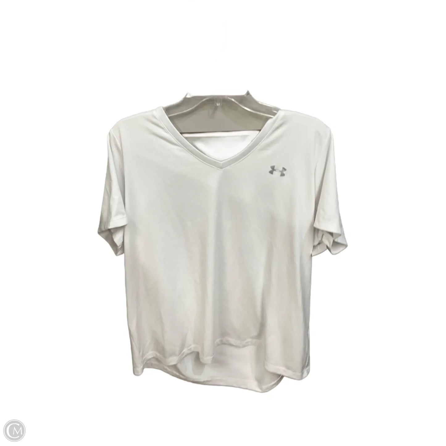 Athletic Top Short Sleeve By Under Armour In White, Size: 1x