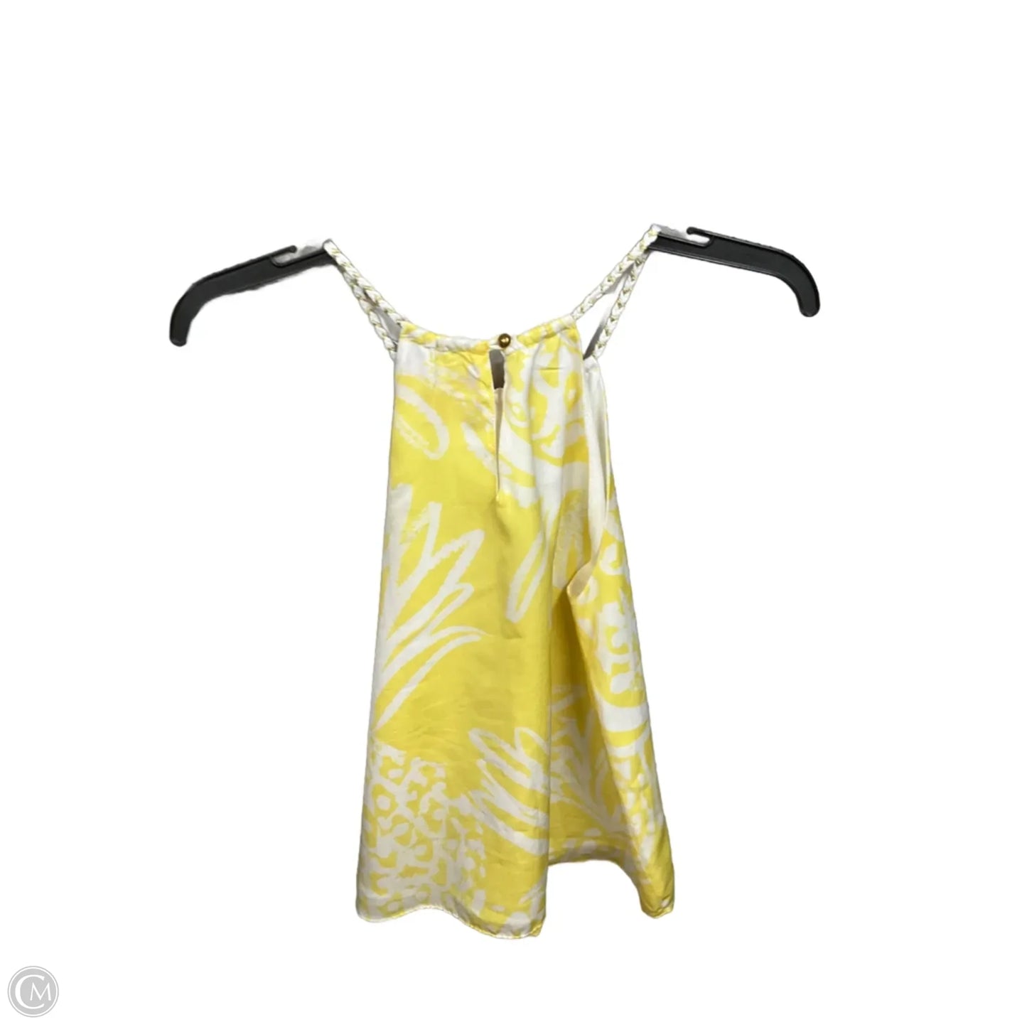 Top Sleeveless Designer By Lilly Pulitzer In White & Yellow, Size: S