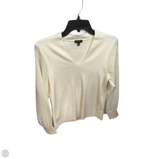 Top Long Sleeve By Talbots In Cream, Size: Mp