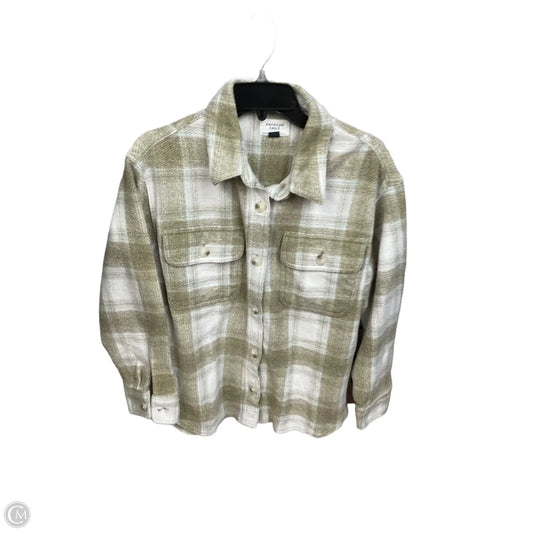 Jacket Shirt By American Eagle In Plaid Pattern, Size: S