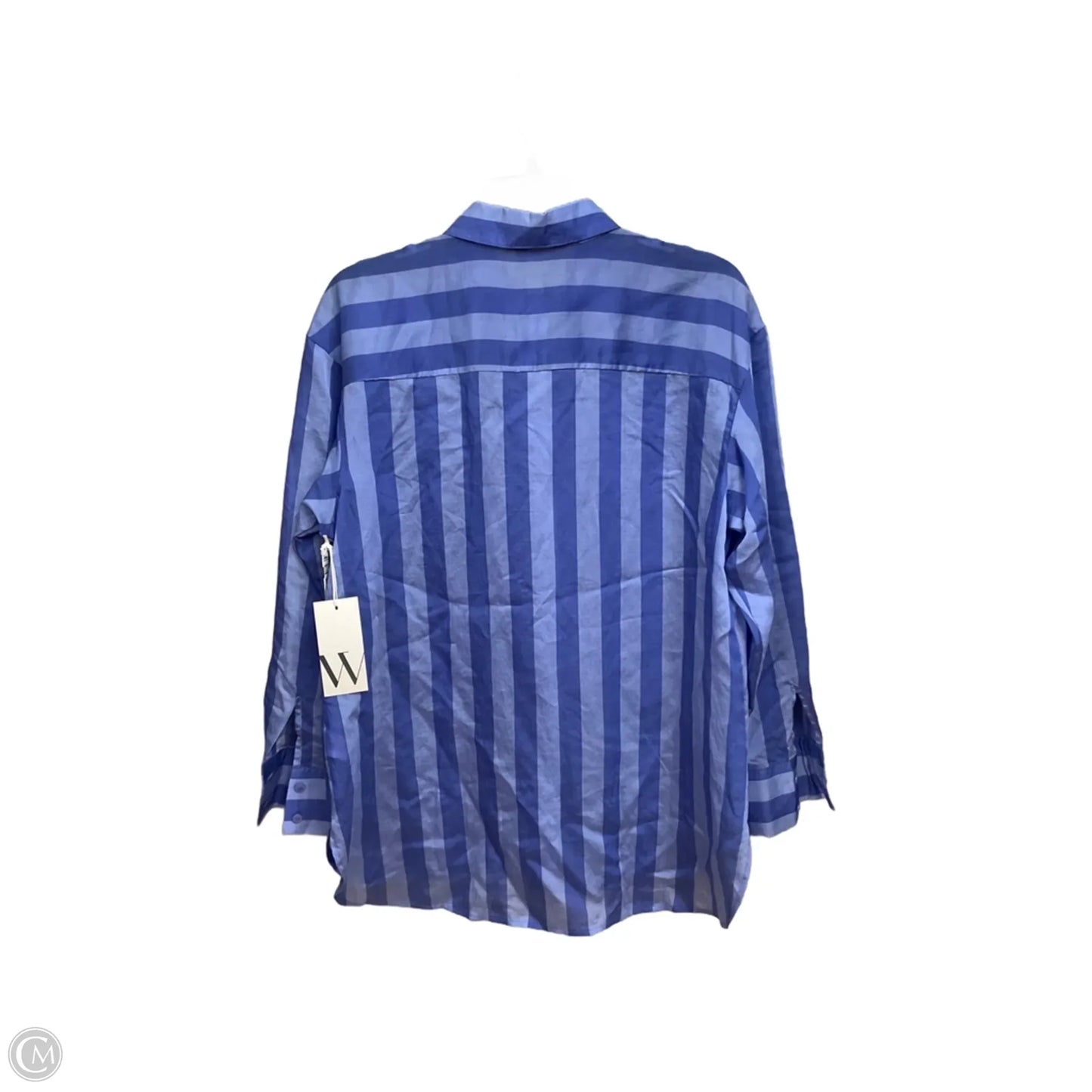 Blouse Long Sleeve By Worthington In Striped Pattern, Size: S