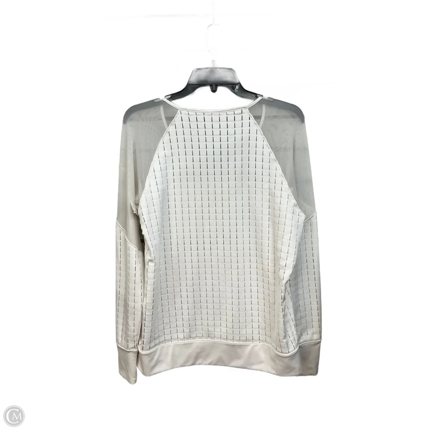 Athletic Top Long Sleeve Collar By Nike Apparel In Cream, Size: M