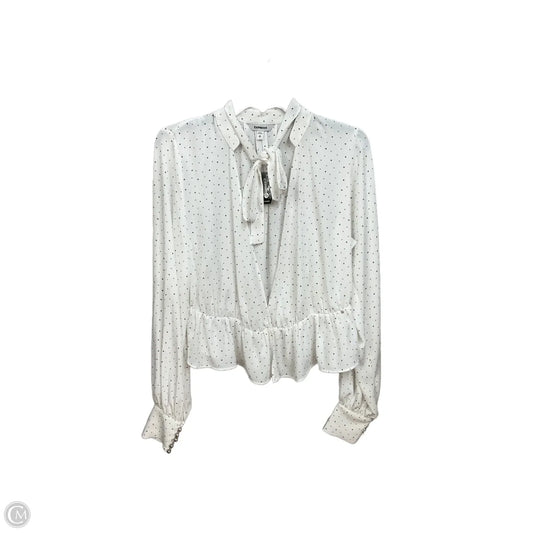 Top Long Sleeve By Express In Polkadot Pattern, Size: Xs