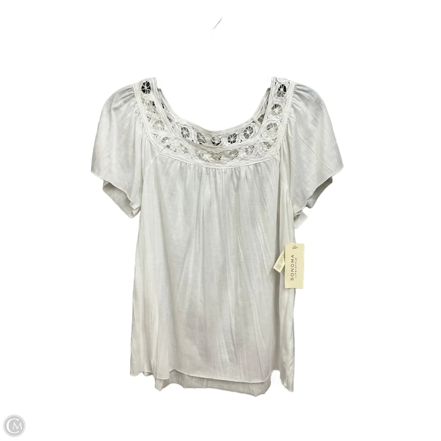 Top Short Sleeve By Sonoma In White, Size: L