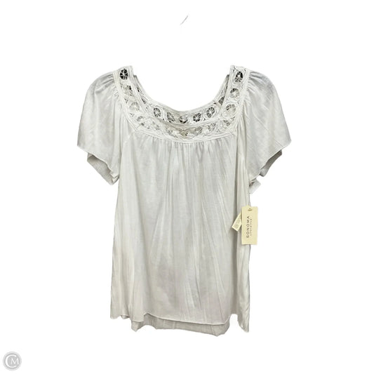Top Short Sleeve By Sonoma In White, Size: L