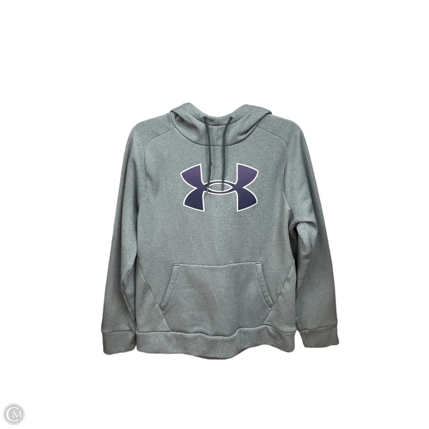 Athletic Sweatshirt Hoodie By Under Armour In Grey, Size: M