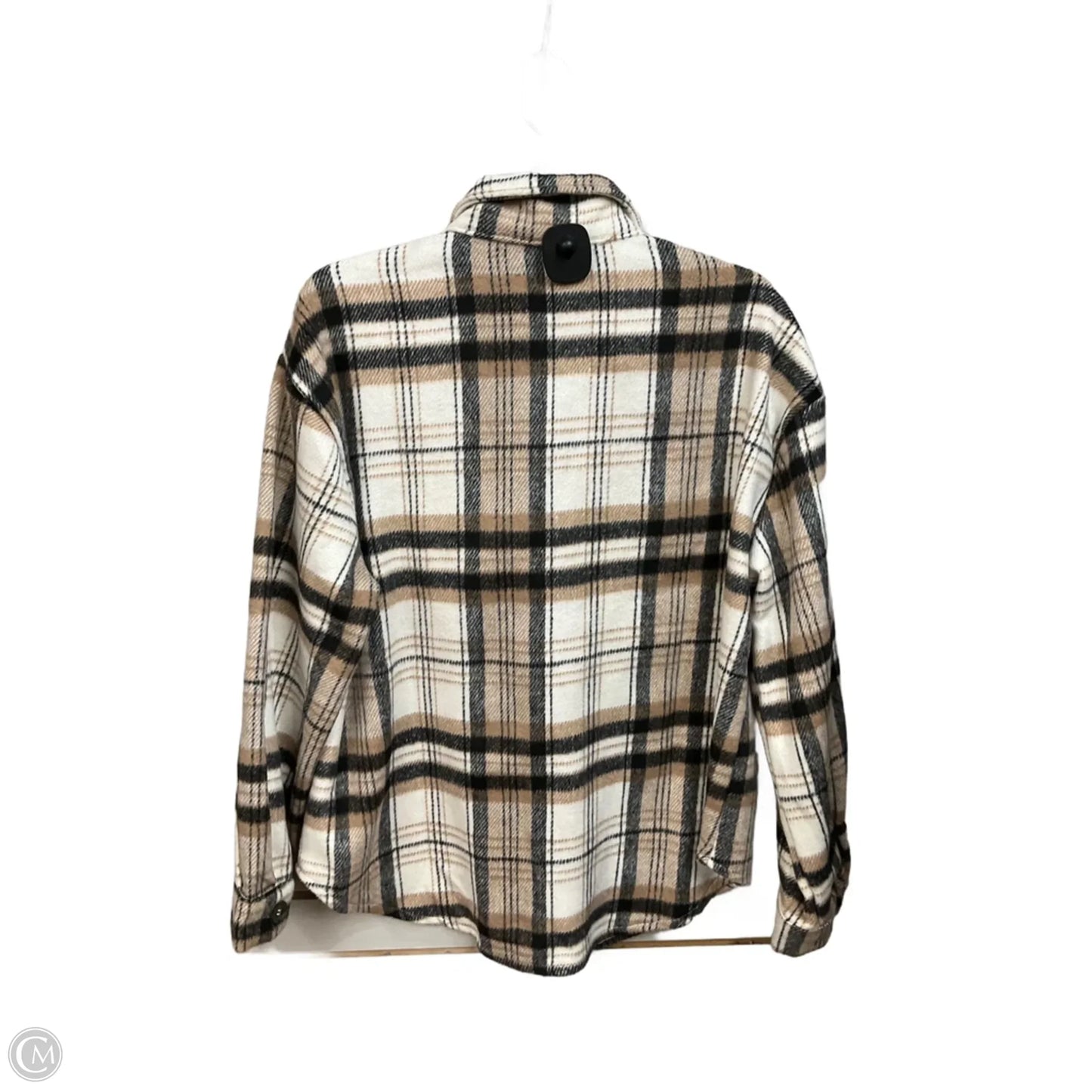 Jacket Shirt By Love Tree In Plaid Pattern, Size: M