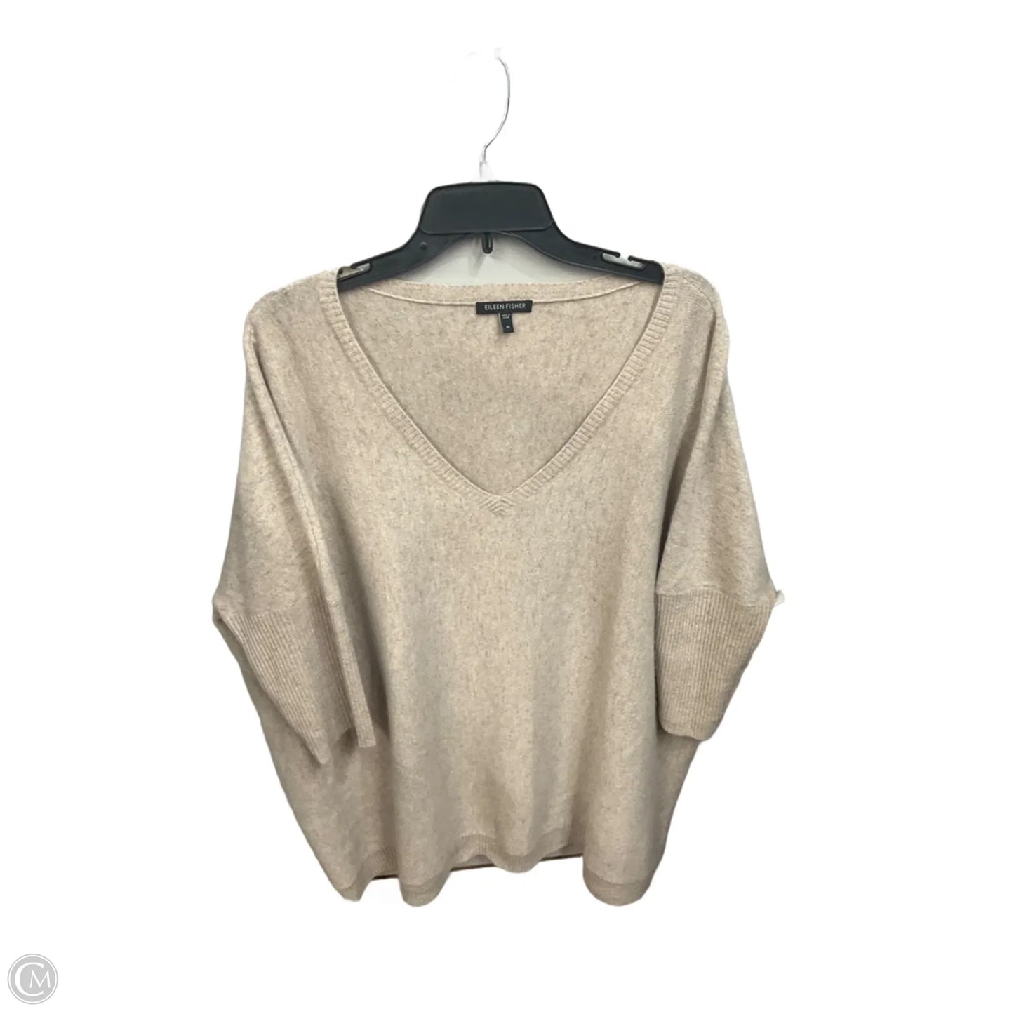 Top Short Sleeve By Eileen Fisher In Beige, Size: Xl