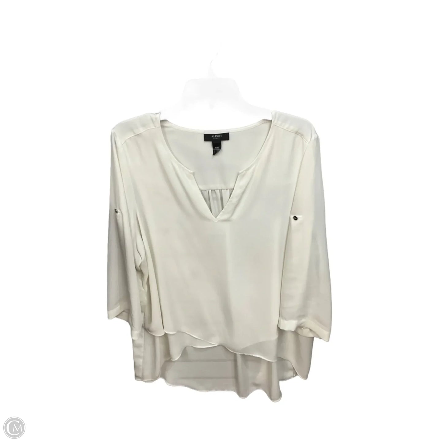 Tunic 3/4 Sleeve By Alfani In Cream, Size: Xl