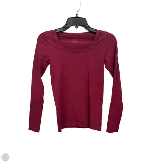 Top Long Sleeve Basic By White House Black Market In Maroon, Size: Xs