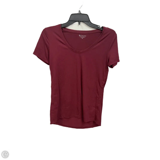 Athletic Top Short Sleeve By Athleta In Maroon, Size: Xs