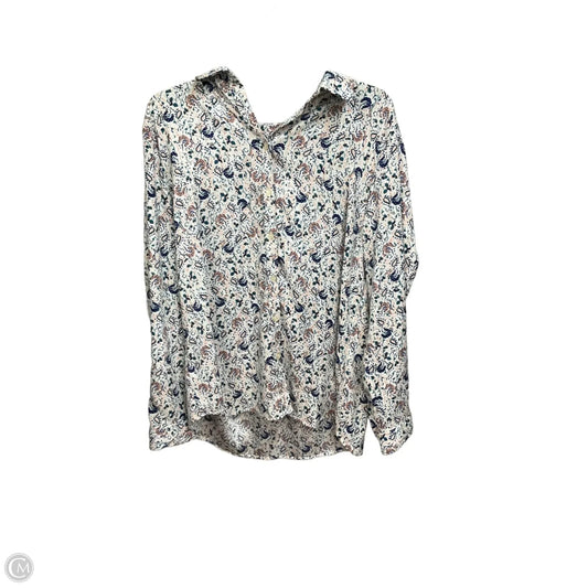 Blouse Long Sleeve By Ann Taylor In Multi-colored, Size: Xl