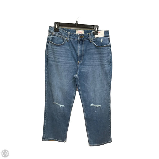Jeans Cropped By Wrangler In Blue Denim, Size: 12