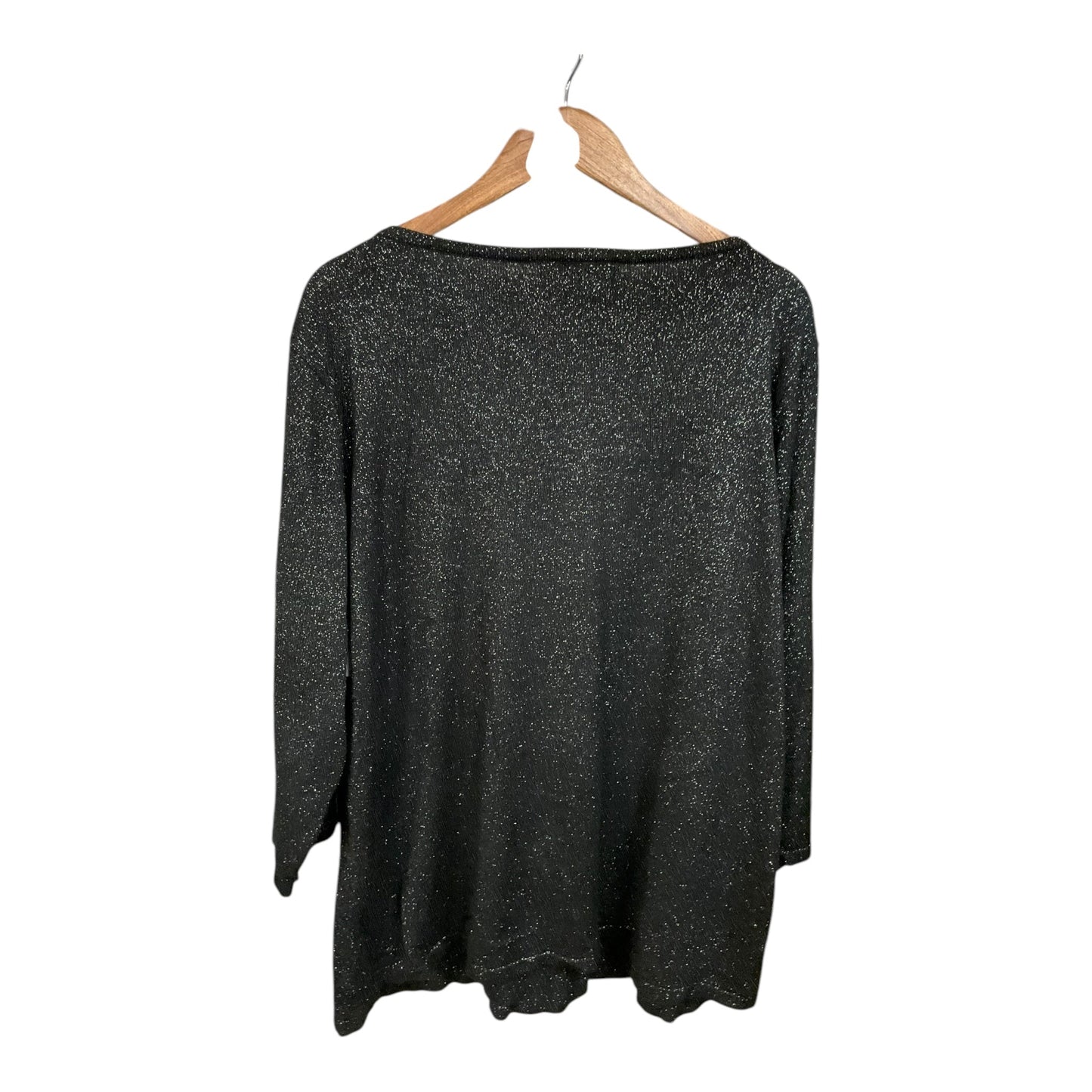 Top 3/4 Sleeve By Briggs In Black, Size: 3x