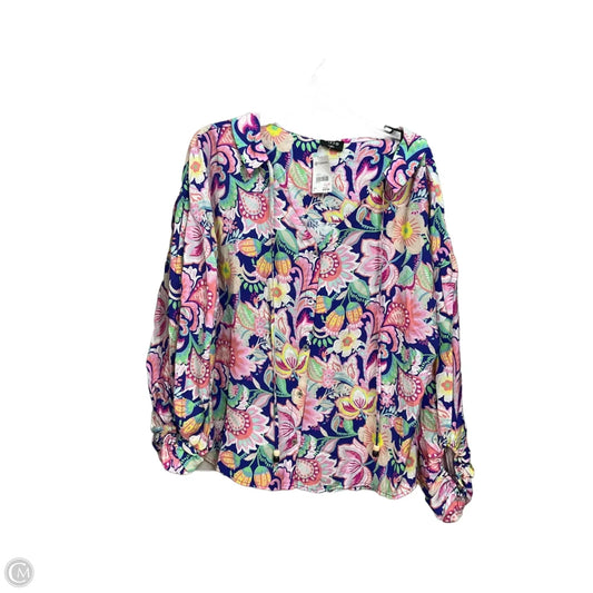 Blouse Long Sleeve By Fate In Floral Print, Size: L