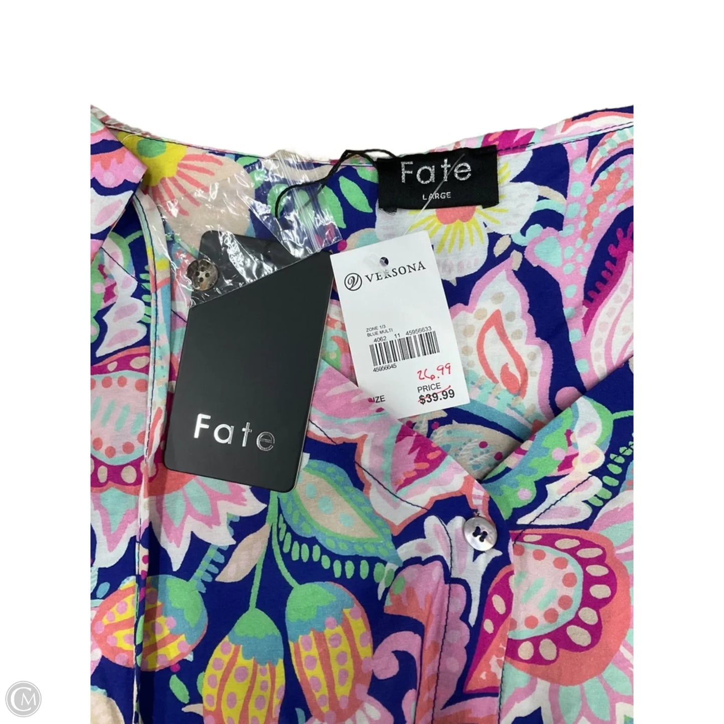 Blouse Long Sleeve By Fate In Floral Print, Size: L