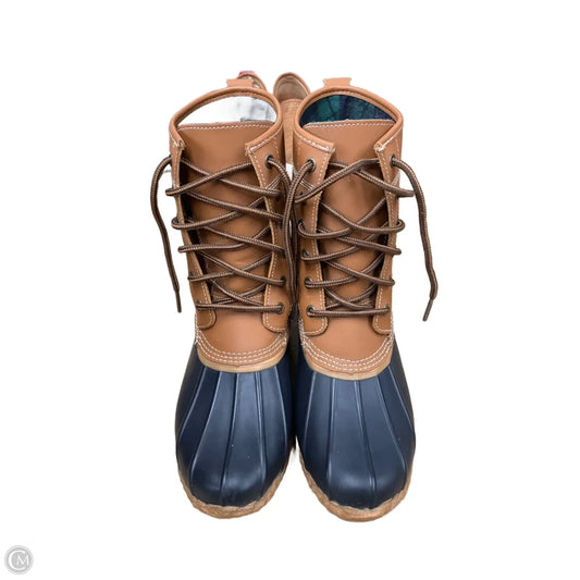 Boots Rain By Lands End In Blue & Brown, Size: 7.5