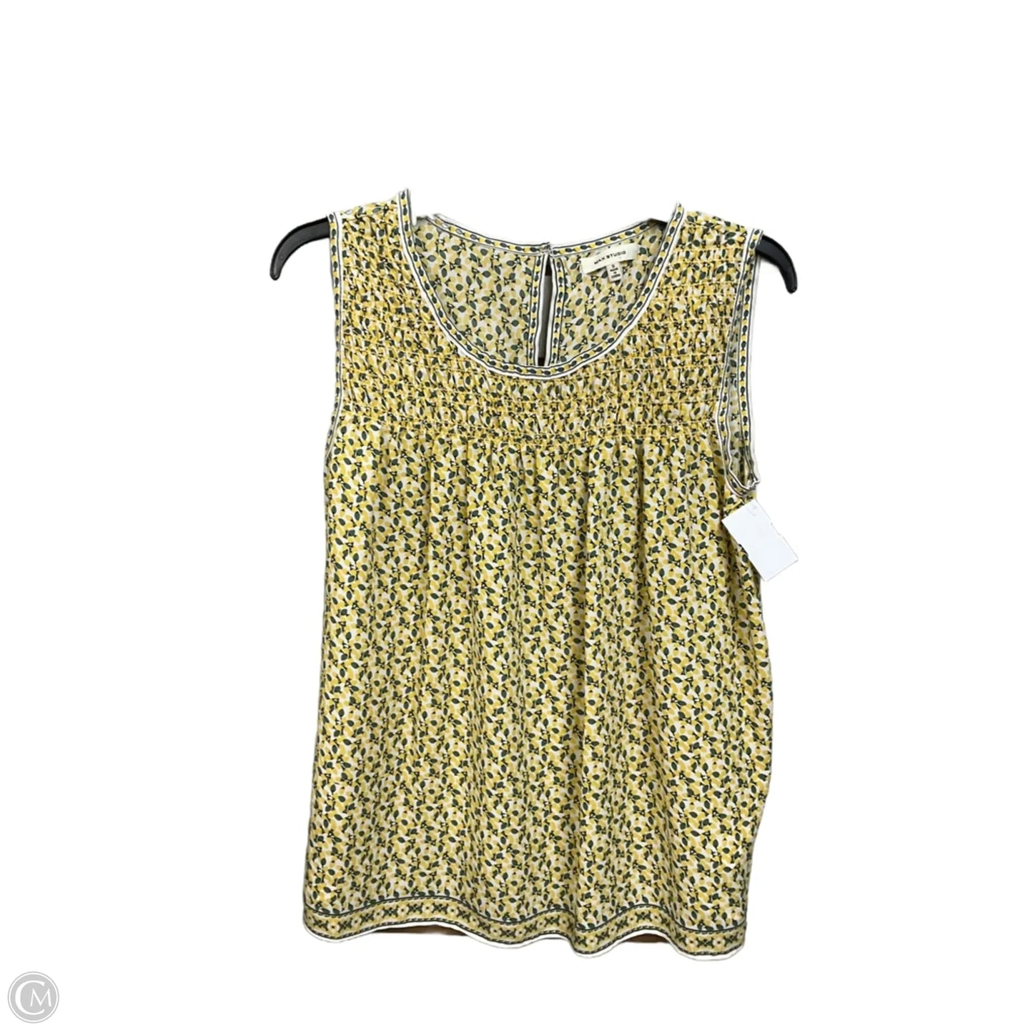 Top Sleeveless By Max Studio In Green & Yellow, Size: S