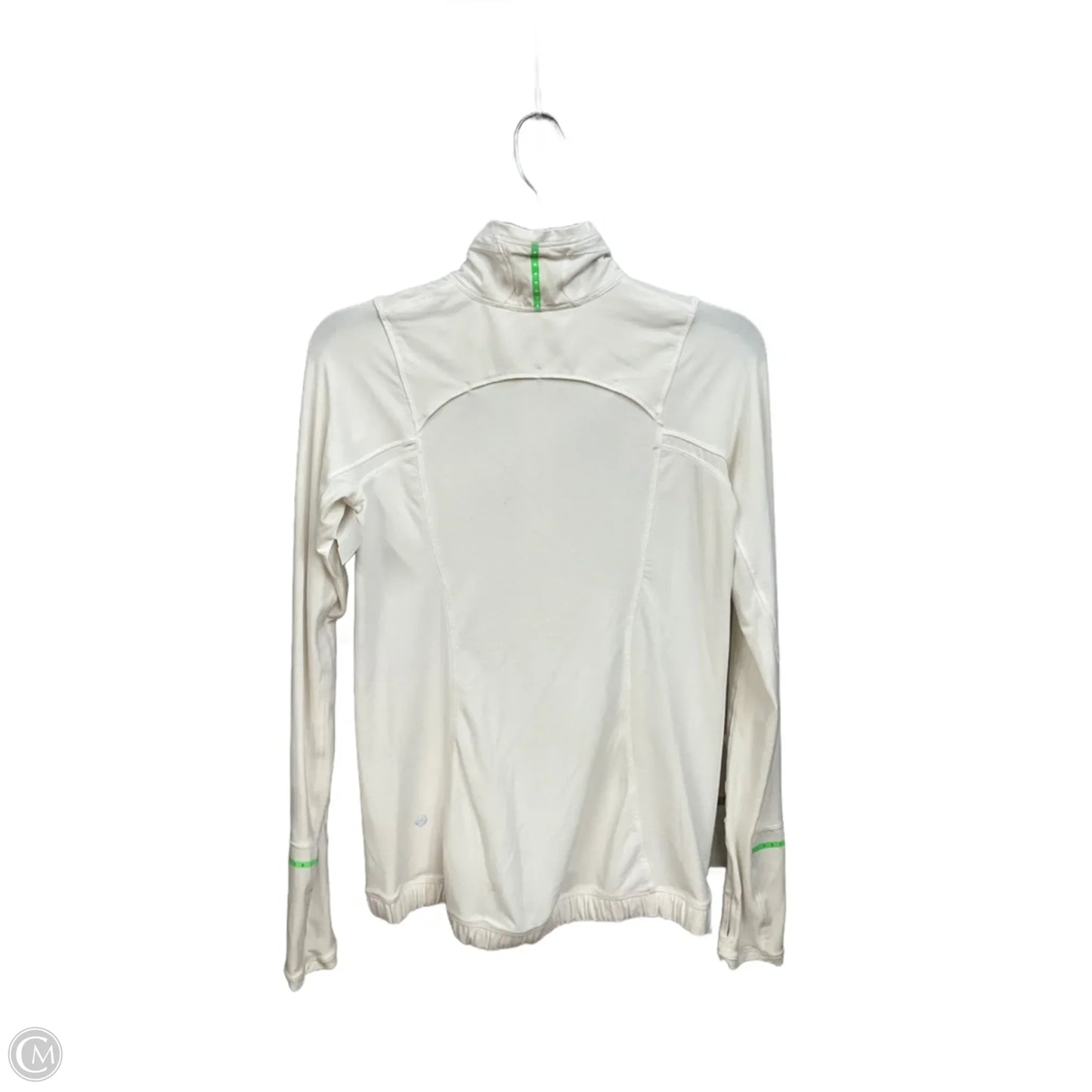 Athletic Top Long Sleeve Collar By Lululemon In Cream, Size: S