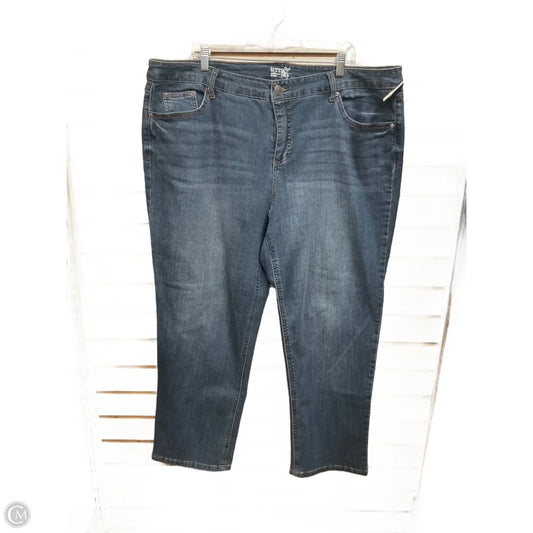 Jeans Straight By Terra & Sky In Blue Denim, Size: 22