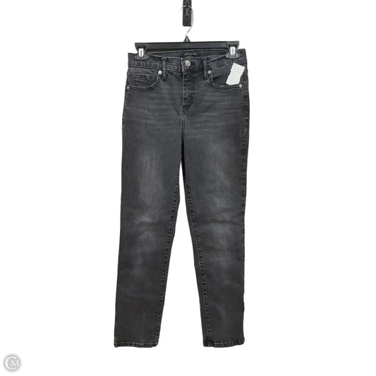 Jeans Straight By Banana Republic In Black Denim, Size: 0