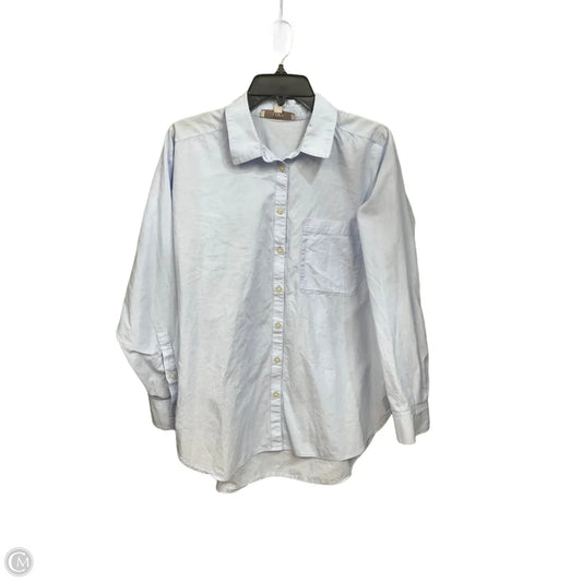 Blouse Long Sleeve By Loft In Blue, Size: M