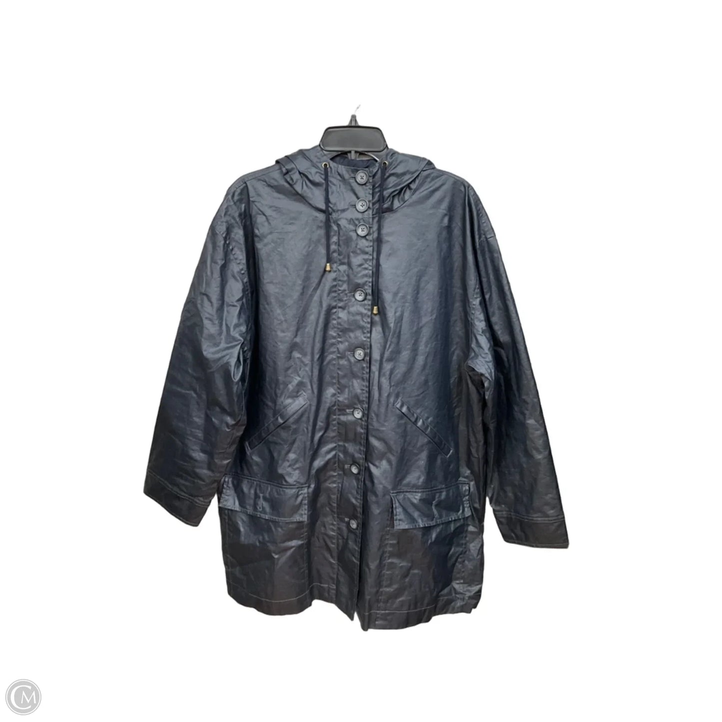 Coat Raincoat By Garnet Hill In Grey, Size: Xl