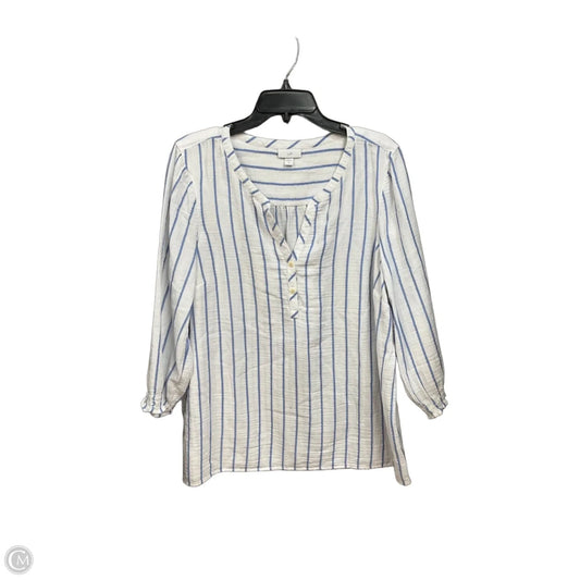 Blouse 3/4 Sleeve By J. Jill In Striped Pattern, Size: L