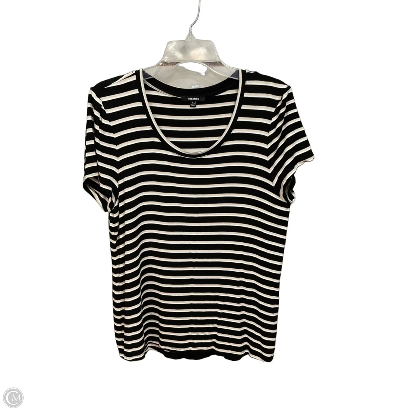 Top Short Sleeve By Premise In Striped Pattern, Size: L