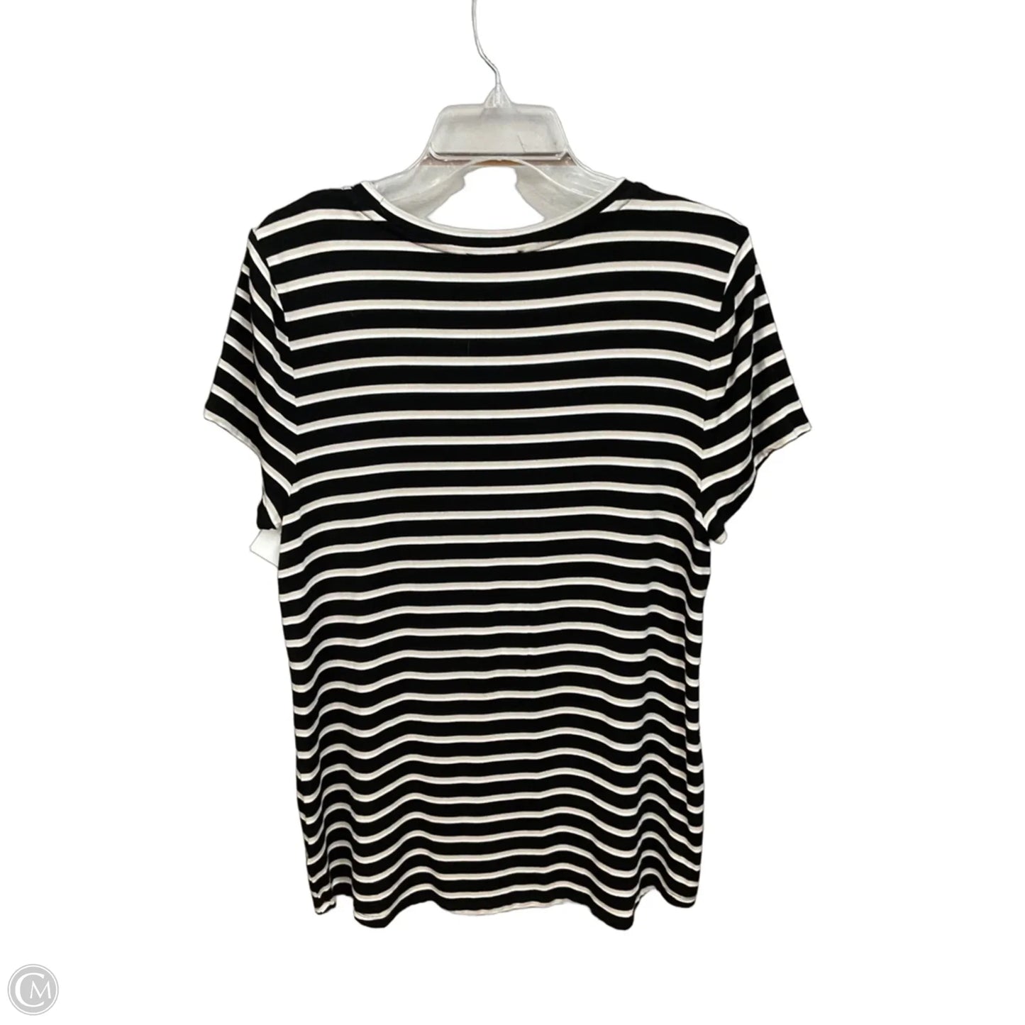 Top Short Sleeve By Premise In Striped Pattern, Size: L