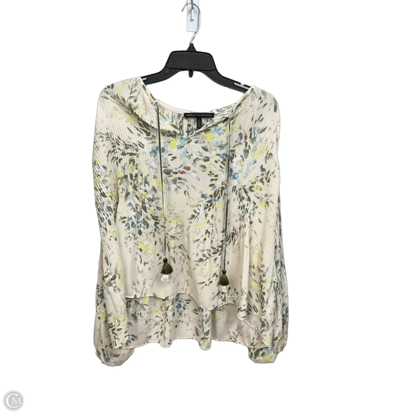 Top Long Sleeve By White House Black Market In Floral Print, Size: S