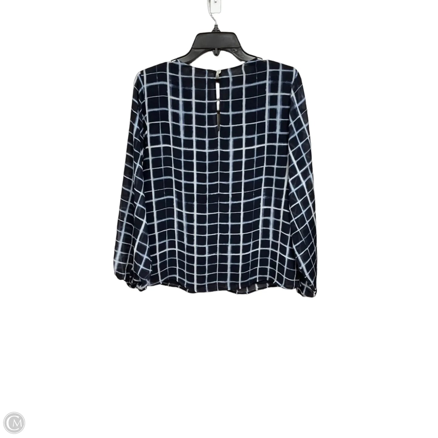 Top Long Sleeve By Calvin Klein In Plaid Pattern, Size: S