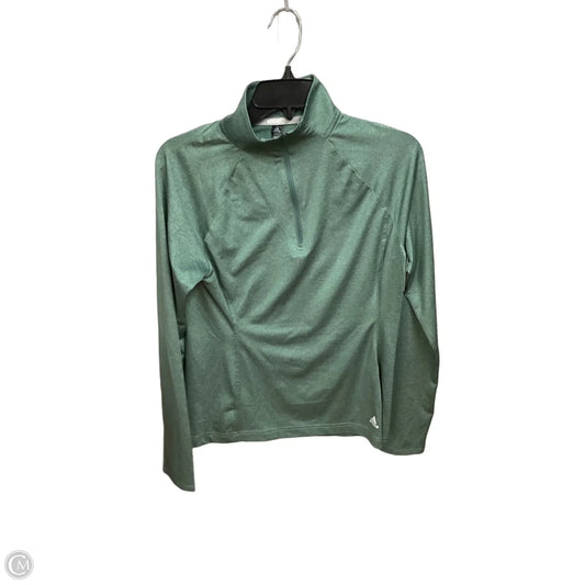 Athletic Top Long Sleeve Collar By Adidas In Green, Size: S