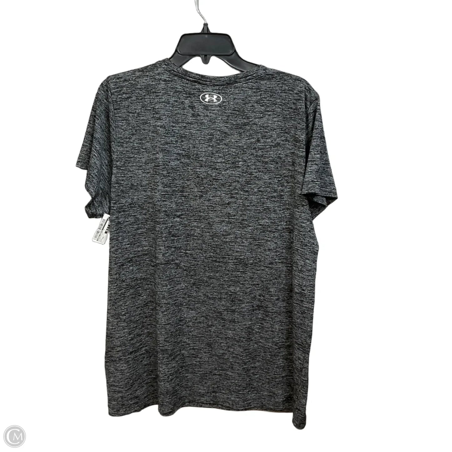 Athletic Top Short Sleeve By Under Armour In Black & Grey, Size: Xxl